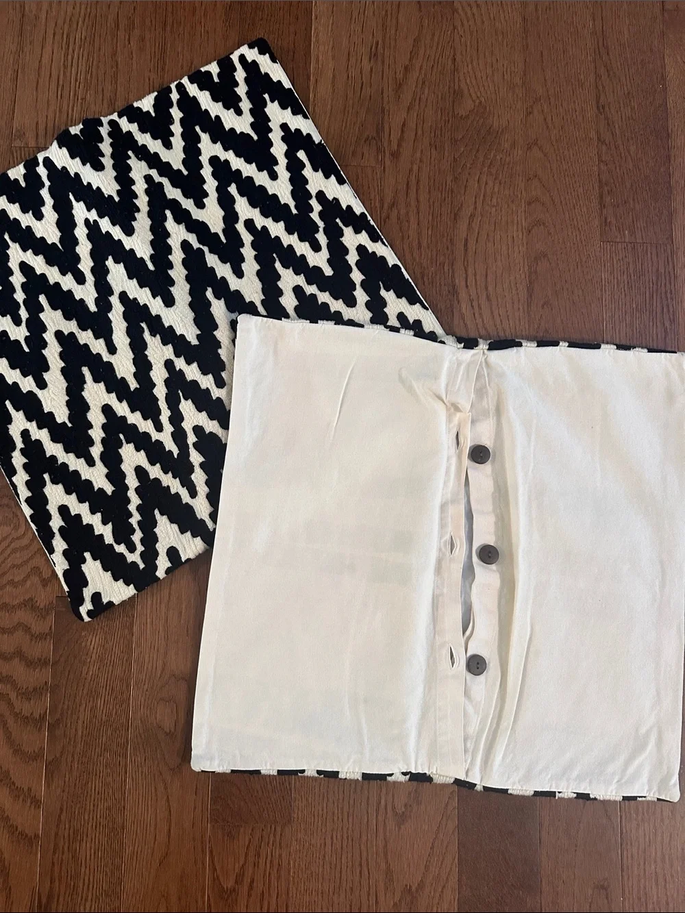 West Elm Black and White Zigzag Decorative Pillow Covers